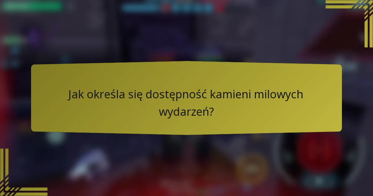 Jak określa się dostępność kamieni milowych wydarzeń?