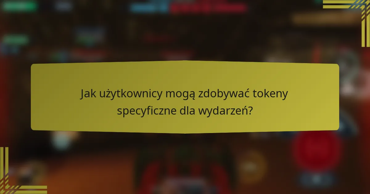 Jak użytkownicy mogą zdobywać tokeny specyficzne dla wydarzeń?