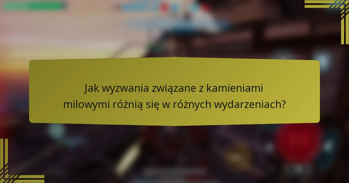 Jak wyzwania związane z kamieniami milowymi różnią się w różnych wydarzeniach?