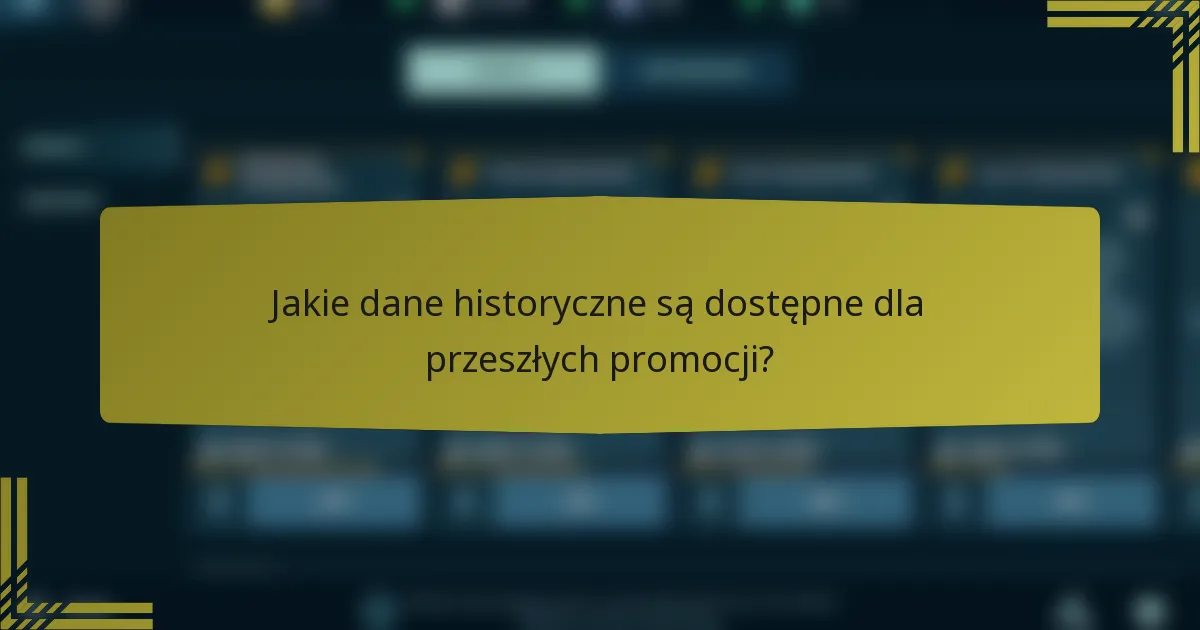 Jakie dane historyczne są dostępne dla przeszłych promocji?